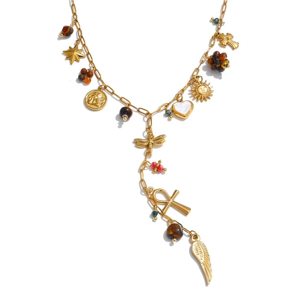 Cross Wings Charm Necklace